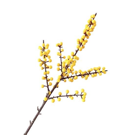 Искусственные ягоды падуба Не требуют ухода Долговечная красота Реалистичная текстура Красные ягоды Гибкая форма Искусственные ягоды Декор для дома Small жёлтый