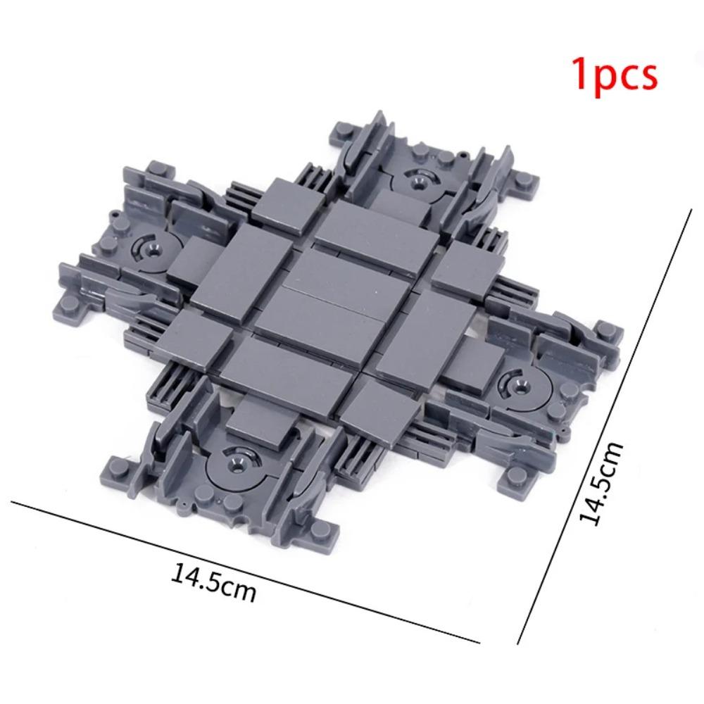 MOC Městský vlak železniční přejezd Flexibilní koleje Vidlicové rovné zakřivené kolejnice Výhybka Stavební blok Cihly Kreativní hračky pro kutily