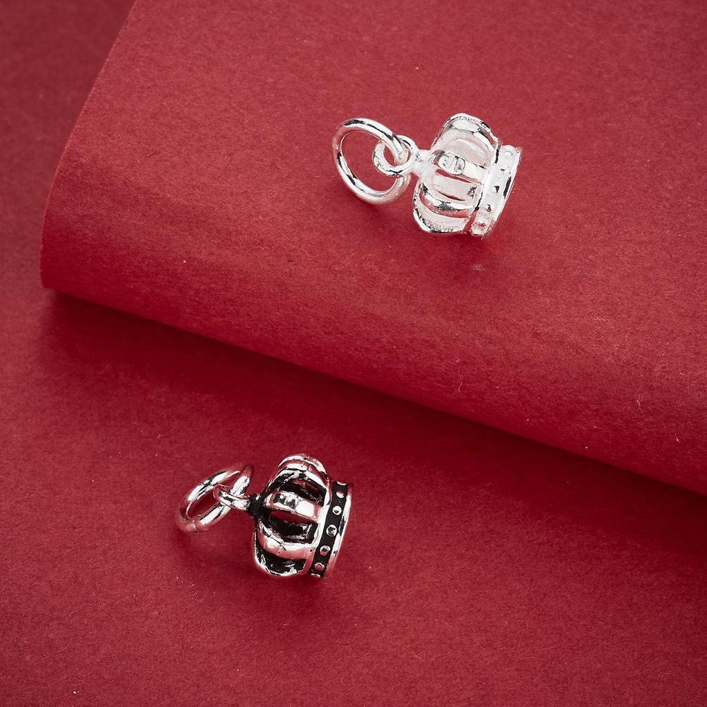 Sterling Silver S925 Royal Crown Pendant Kit for DIY Bracelets & Necklaces
