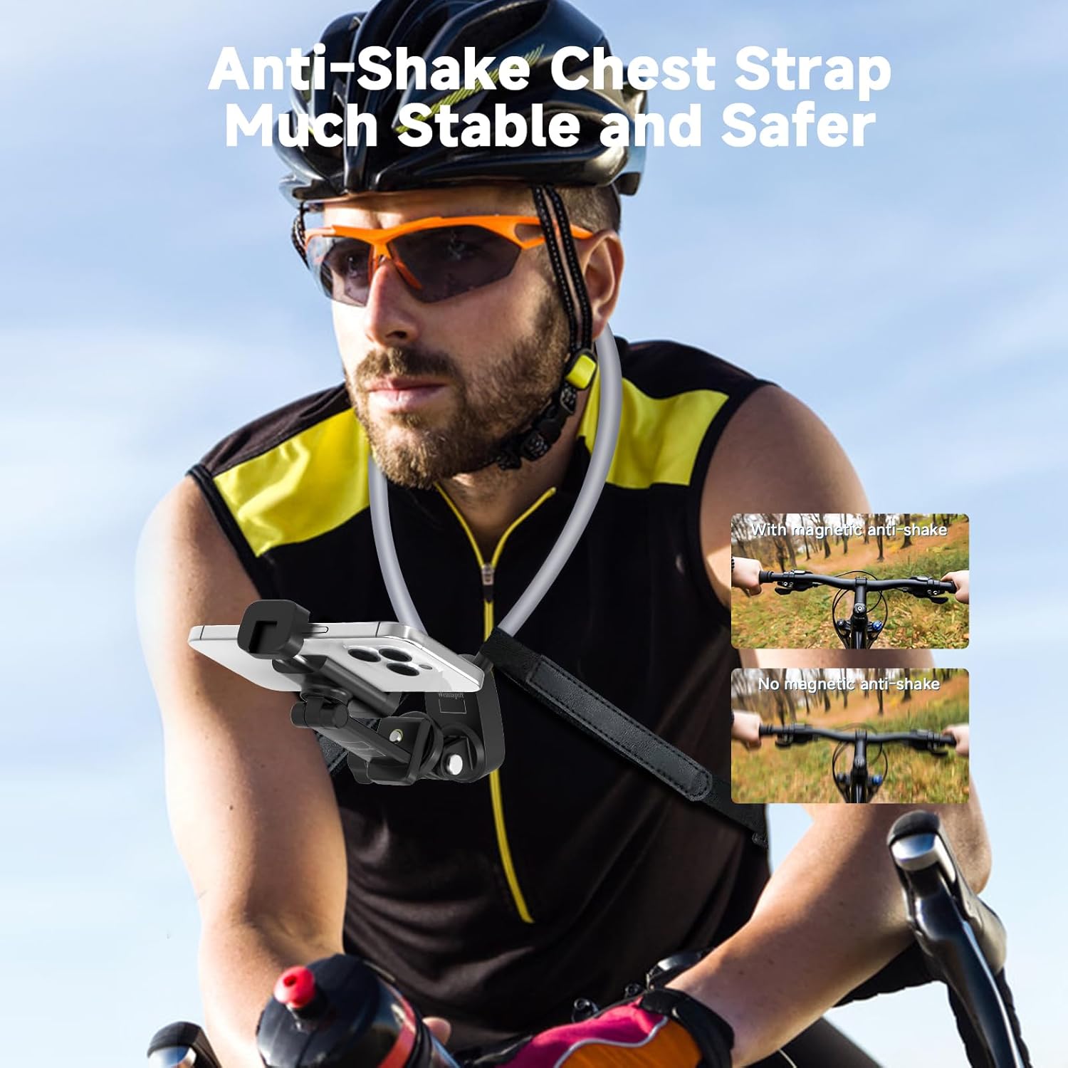Neck Phone Holder- POV/Vlog Hands Free!- Neck Mount for Phones with Phone Clip,Compatible with iPhone Samsung Google Pixel and All Phones(No Magnetic