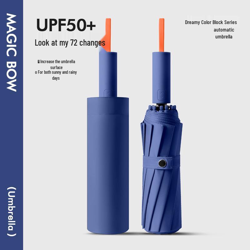 72-Rib Automatic Sun & Rain Umbrella with UV Protection, Large Size, Unisex