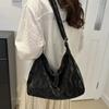 Soft Solid Color Tote Bag Large Capacity PU Leather Handbag All-Match Texture Crossbody Bag  Daily