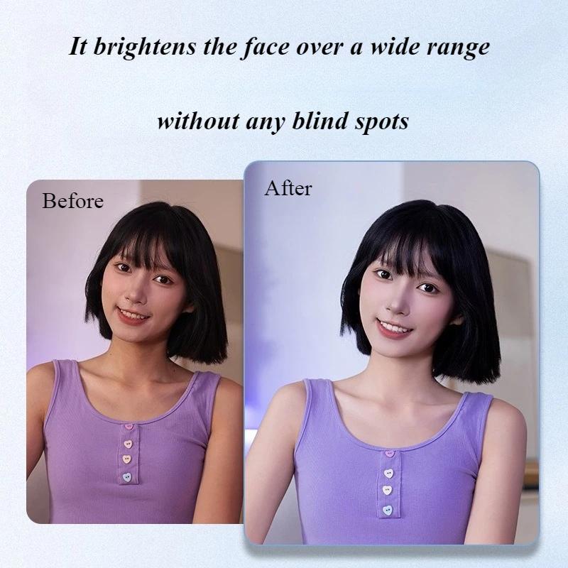 Mini LED Selfie Fill Light 3 Colors 360° Adjustable Clip On Phone Laptop for TK Vlog Makeup Live Video USB Charging Photo Light