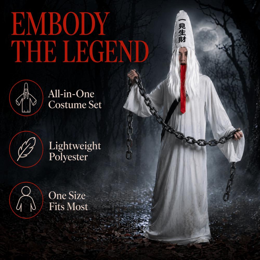 Fan Wujiu Chinese Soul Escort Costume Chinese Underworld Hei and Bai Wuchang Ghost Festival