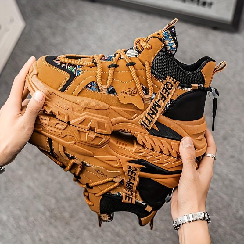 New Autumn And Winter High Top Board Shoes For Men, Casual And Fashionable Trendy Shoes, Thick Soled And Durable Shoes