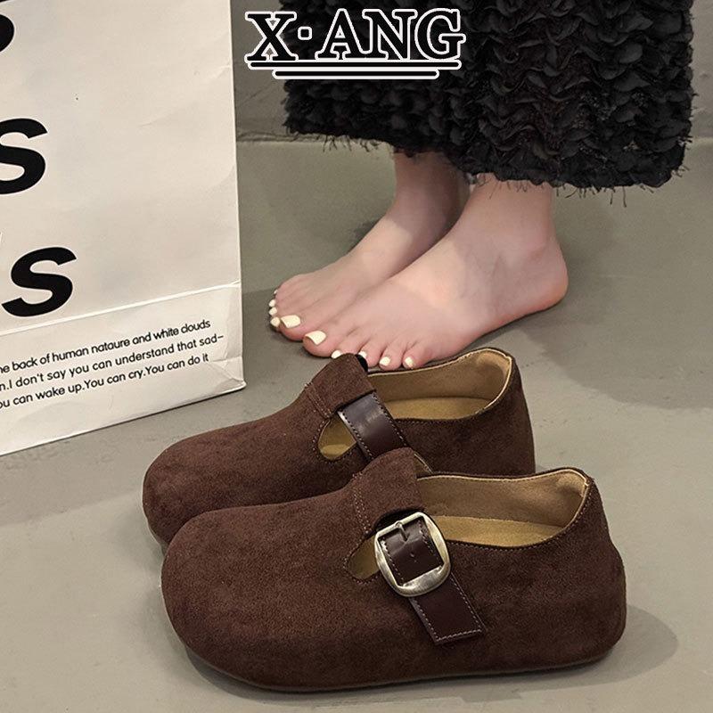Cow Velvet All-inclusive, Super Soft Sole, Not Tired Shoes, Women's One-pedal Lazy Single Shoes, Doudou Shoes