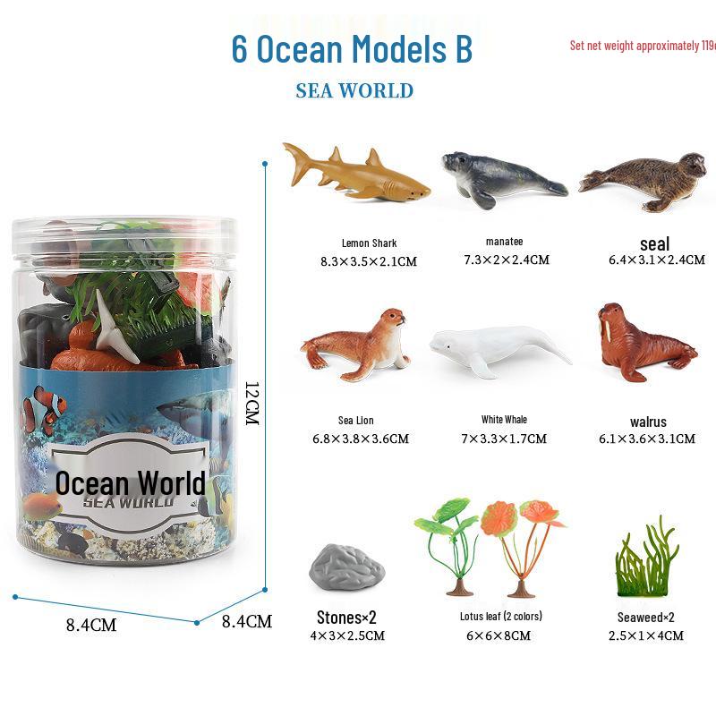 Kids Science Simulation Animal Model Toy Set: Ocean & Dinosaur Sand Table Accessories