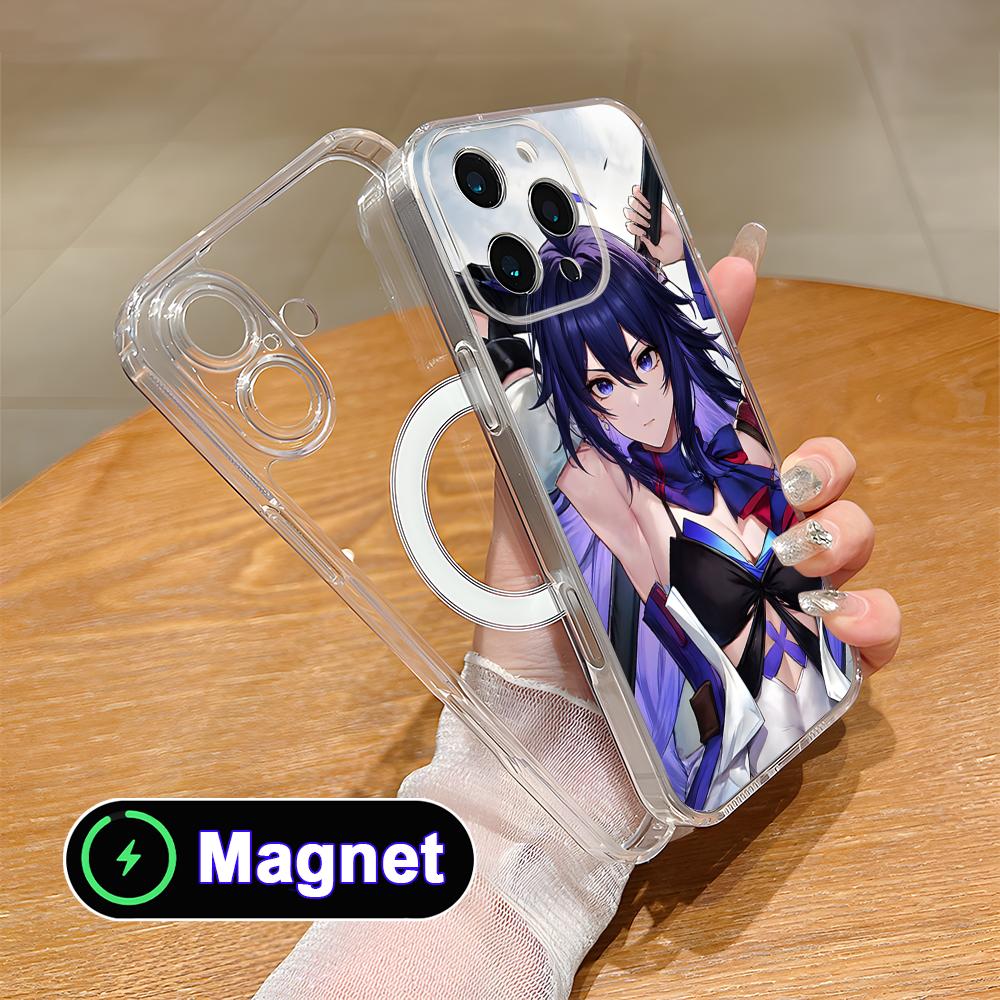 HSR Seele Clear TPU Magsafe Mobile Phone Case for iPhone 17 16 15 14 13 12 11 Air Pro Max Plus Mini Colorful Cover