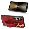 For Sony Xperia 1 VI Case Wristband Finger Loop Leather Coated PC+TPU Phone Cover