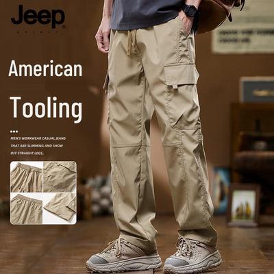 JEEP SPIRIT Men's Loose Fit Multi-Pocket Cargo Pants