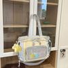 New Schoolbag Female High-value Contrasting Color College Style Junior High School Student Backpack Ballet Style Pleated Lace Pain Bag