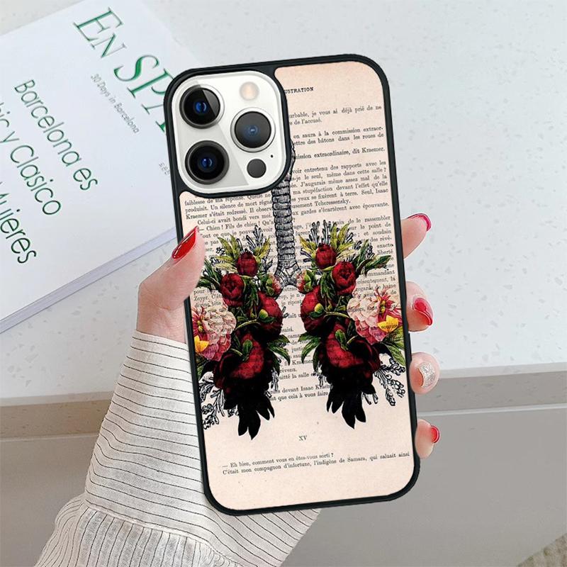 Vintage Anatomy Heart Brain Nurse Phone Case Cover For iPhone 17 Air 15 16 16e 14 13 Pro 12 11 Pro Max For Apple PLUS Fundas
