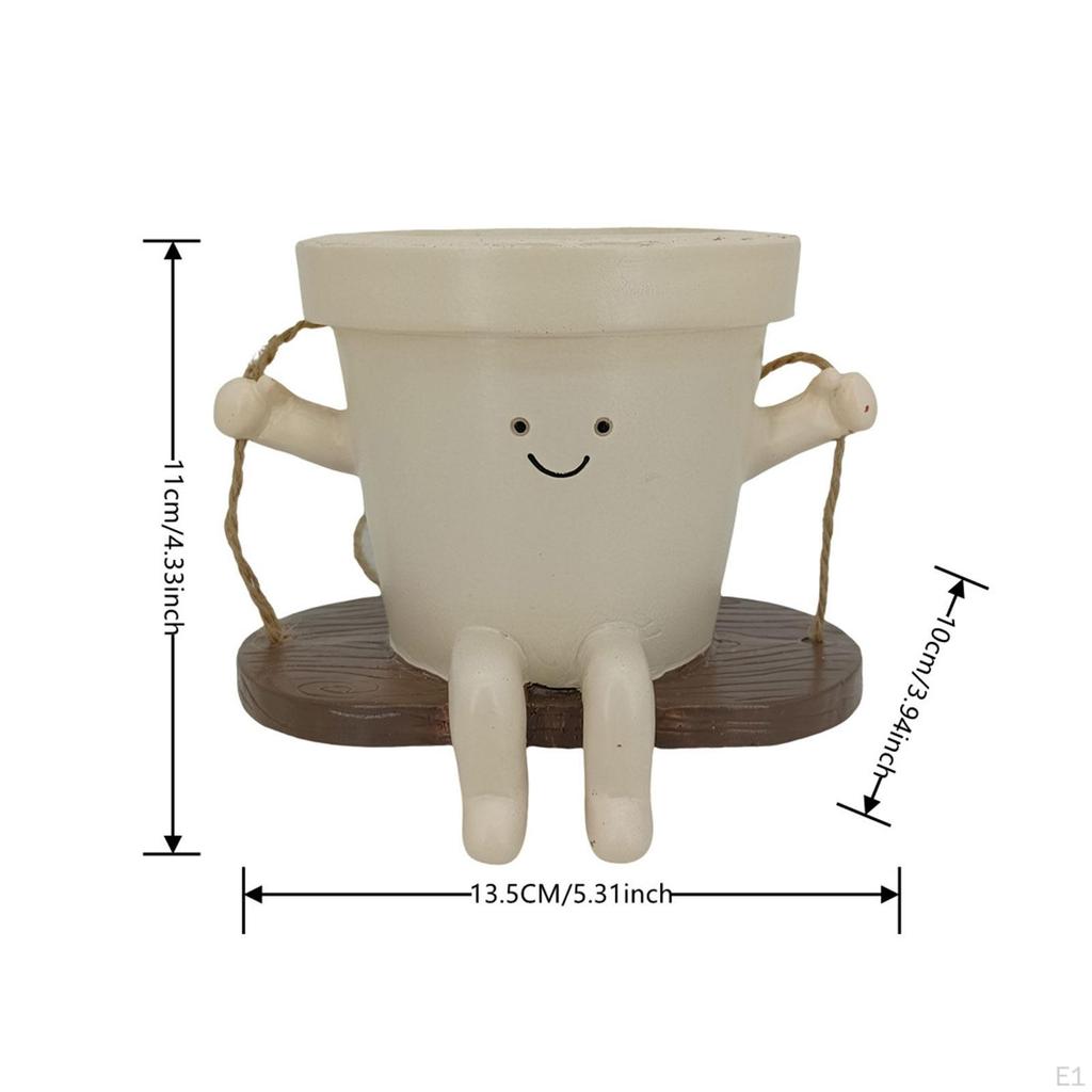 Hängender Übertopf, Blumentopf, Schaukel, einzigartige Ornamente, Kunstharz, niedlicher Blumentopf für den Innenbereich