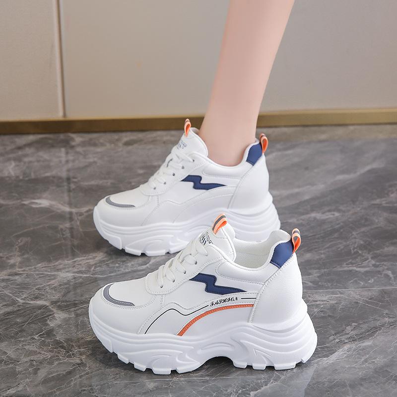 2025 spring and autumn height increase dad shoes women's new ins trendy small versatile thick-soled velvet sports and leisure shoes