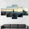 New York City Buildings Landscape 5 Piece Five Panel Wall Canvas Print Modern Art Poster Picture Home Decor Gift For Him For Her
