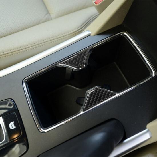 2Pcs Carbon Fiber Interior Cupholder Accent Cover Trim For Honda Accord 2013-17