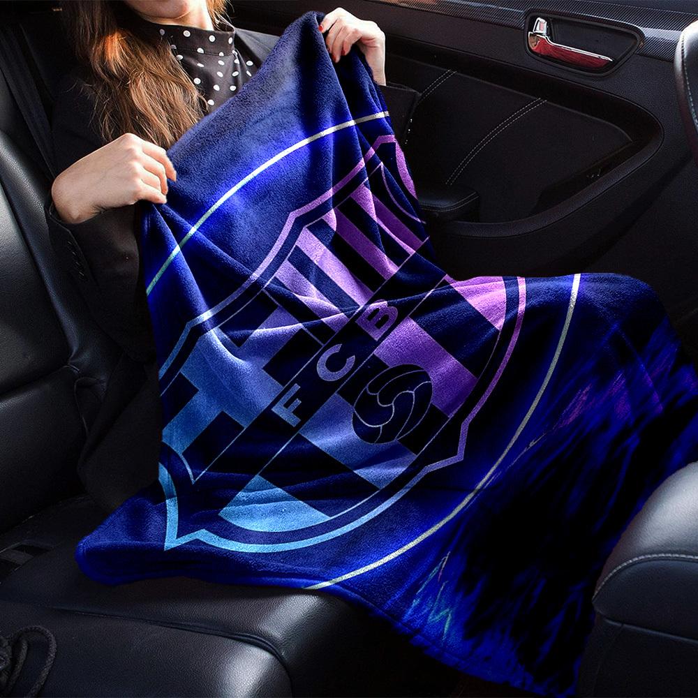 1pc FC Barcelona Soft Warm Throw Blanket Nap Blanket For Couch Sofa Office Bed Camping Travel,Comfortable