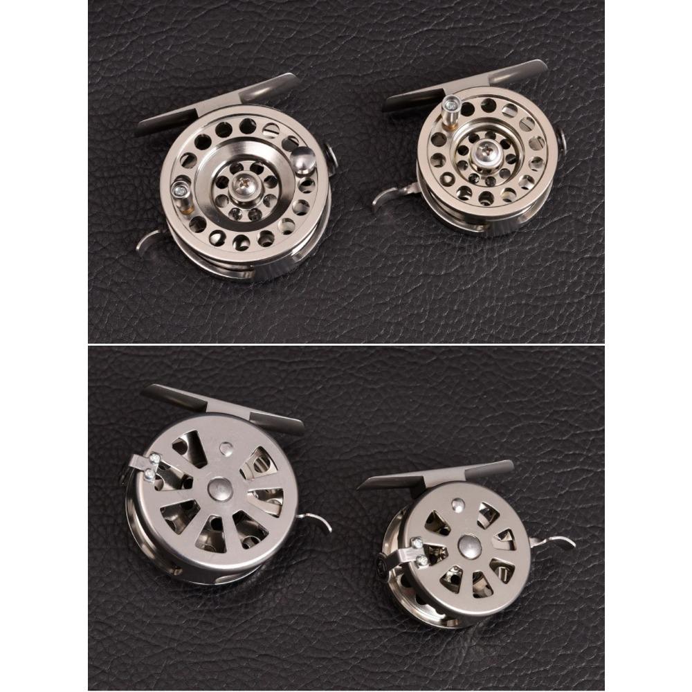 Vollaluminium Eisangelrolle Rechtshand V-Form Fliegenrad 50mm 60mm Fliegen Winterangelrollen Übersetzungsverhältnis 1:1 Für Draußen