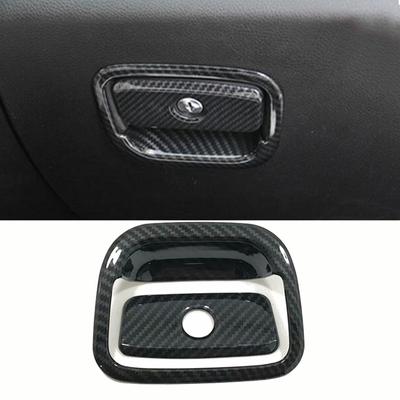 For Jeep Grand Cherokee 2014 2015 2016 2017 2018 ABS Carbon Fiber Front Storage Glove Box Handle Cover Trim 2PCS