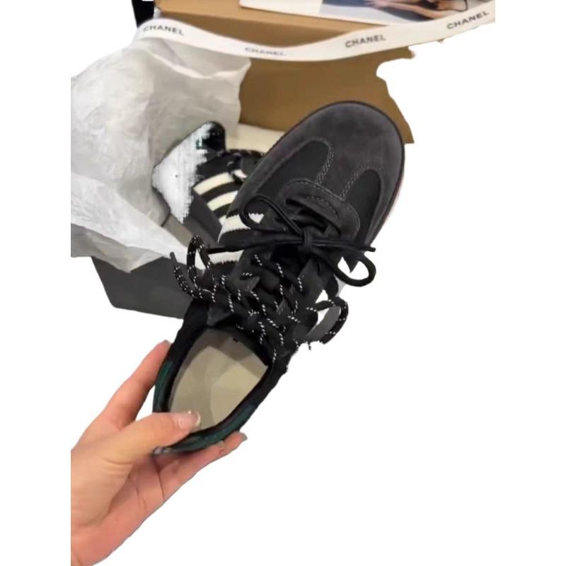 Leather Retro Thick-soled Black Women's Autumn New Versatile Sports and Leisure Board Shoes