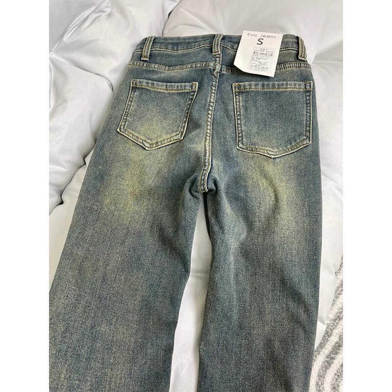 Dámské plyšové džíny s vysokým pasem a rozšířenými nohavicemi - Podzim/Zima 2024 - Nadměrná velikost, elastické kalhoty zakrývající boky