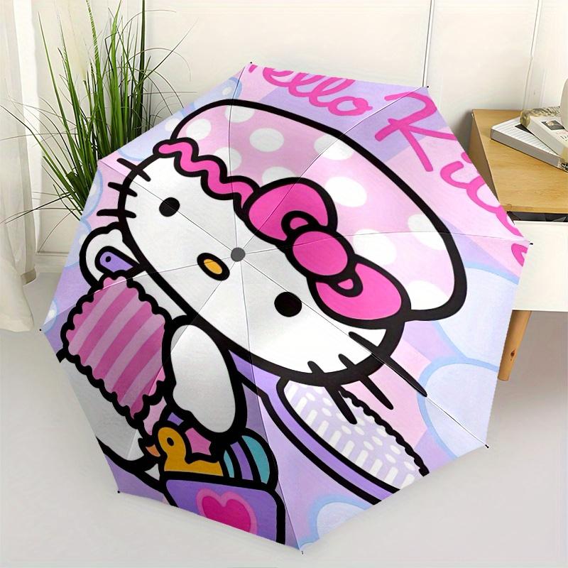 

Bath Hello Kitty Cartoon Umbrella, Portable 3-Fold Compact Umbrella, Suitable for Camping, Hiking and Travel, Ideal Easter Birthday Gift for Family an