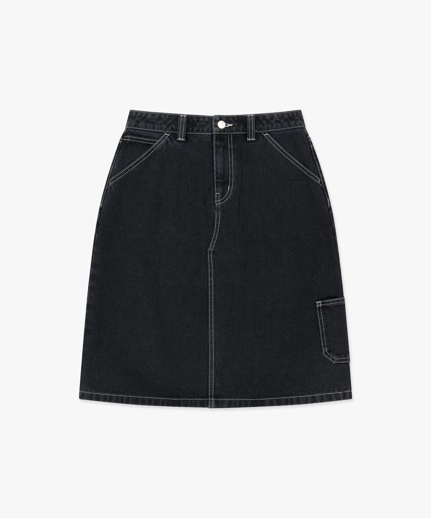 Lmc Wm Cntrst Denim Midi Skirt Black