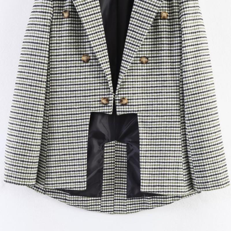 Womens Asymmetric Plaid Blazer 2026 Fashion Temperament Casual Workwear Jacket