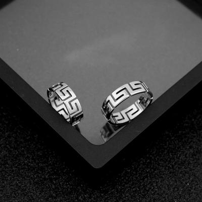 Nerūdijančio plieno Didžiosios sienos debesų rašto unisex žiedas