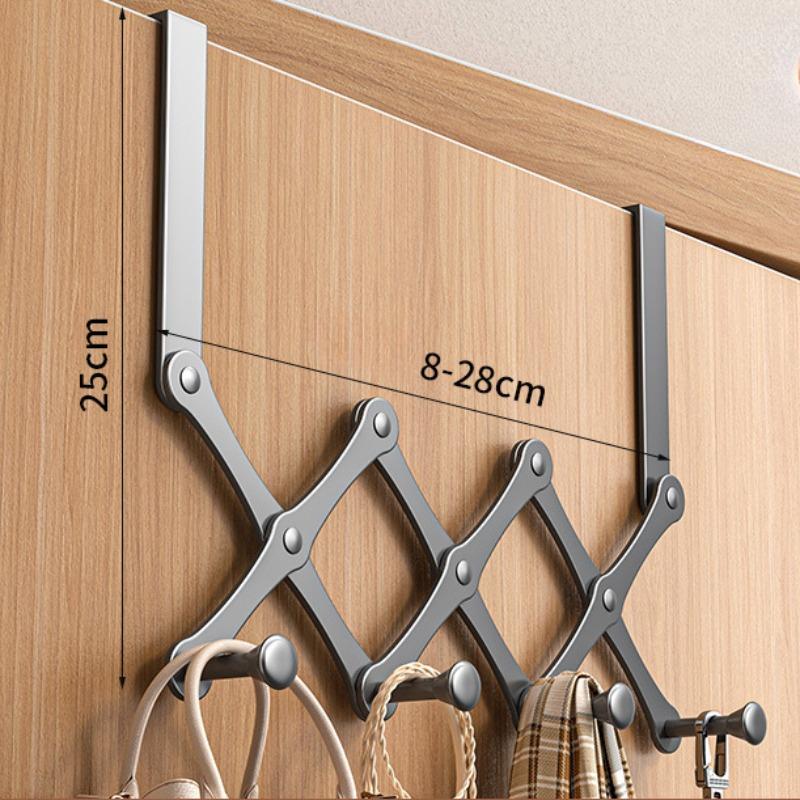 Scalable Hook Behind The Door Carbon Steel No Punching Required Cabinet Coat Hook Waterproof Wear-resisting Bedroom Storage Rack
