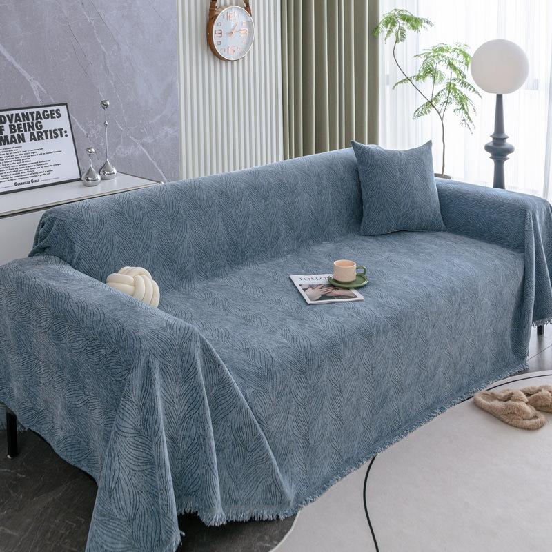 Chenille Anti-Scratching Black Sofa Cover Towel Four Seasons Universal Sofa Cushion Universal Full Cover Blanket Sofa Cover