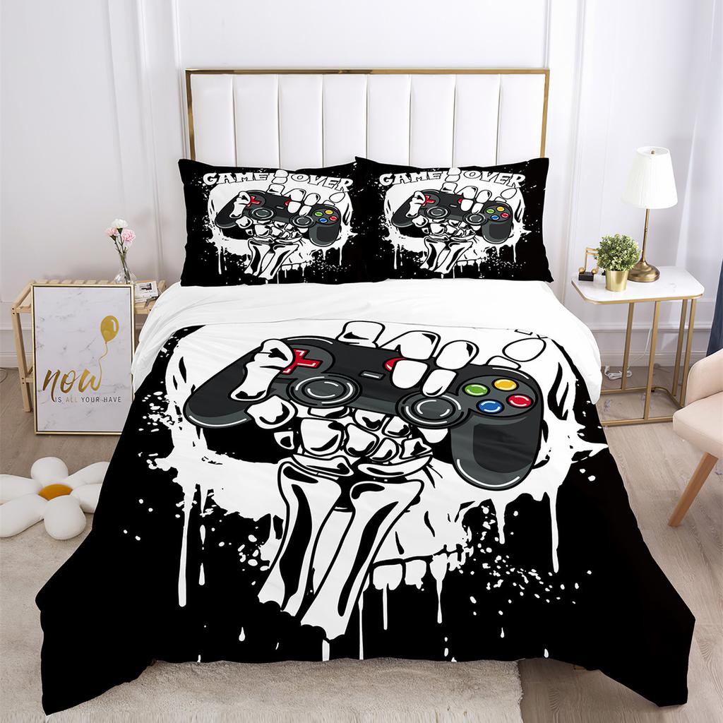 Three-Piece Quilt Cover Gamepad Kit 3D Digital Printing Bedding Sheets