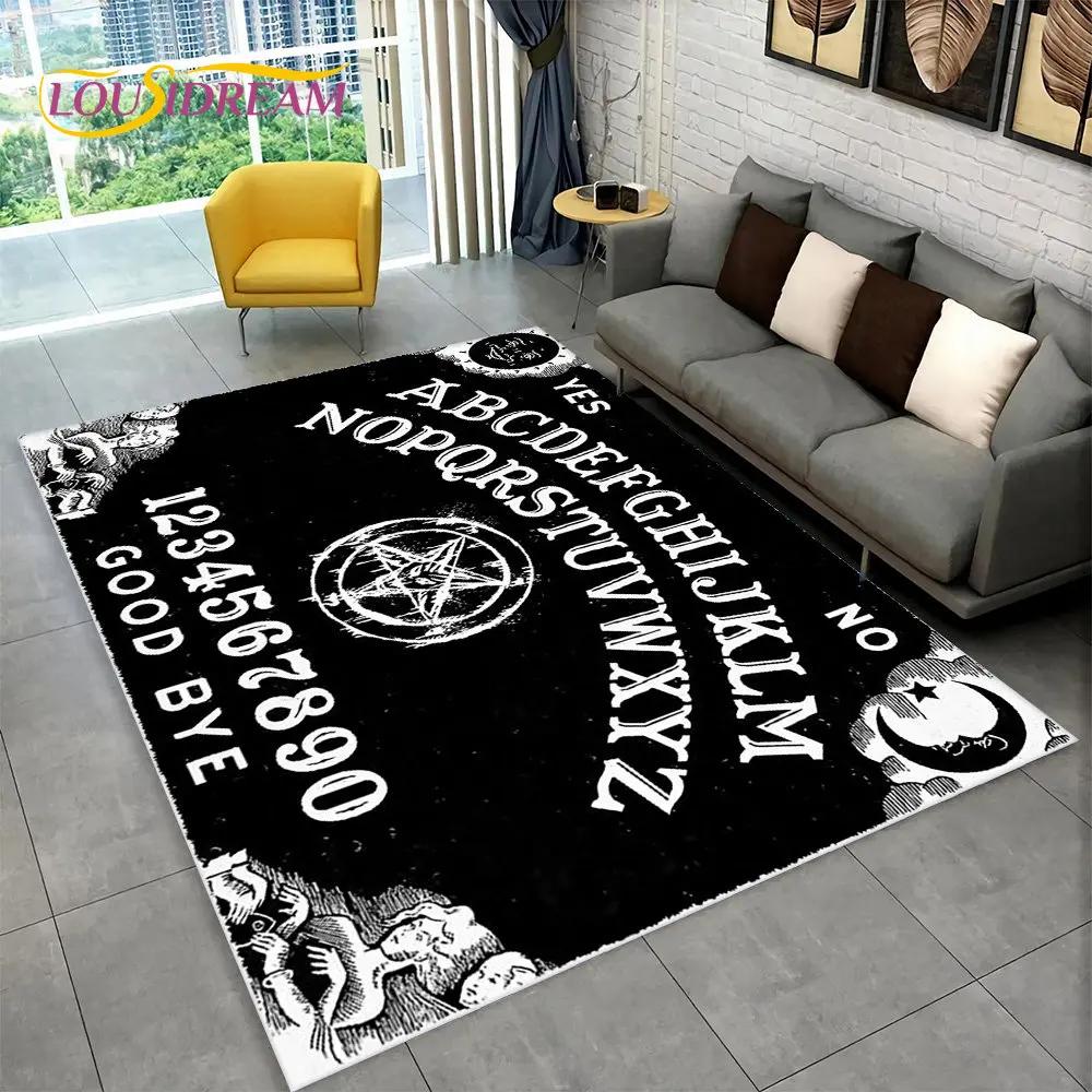 Ouija Tarot Witchcraft Gothic Area Rug,Carpet Rug for Living Room Bedroom Sofa Doormat Decoration,Kids Play Non-slip Floor Mat