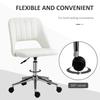 Armless Velvet-Feel Office Chair - Cream White