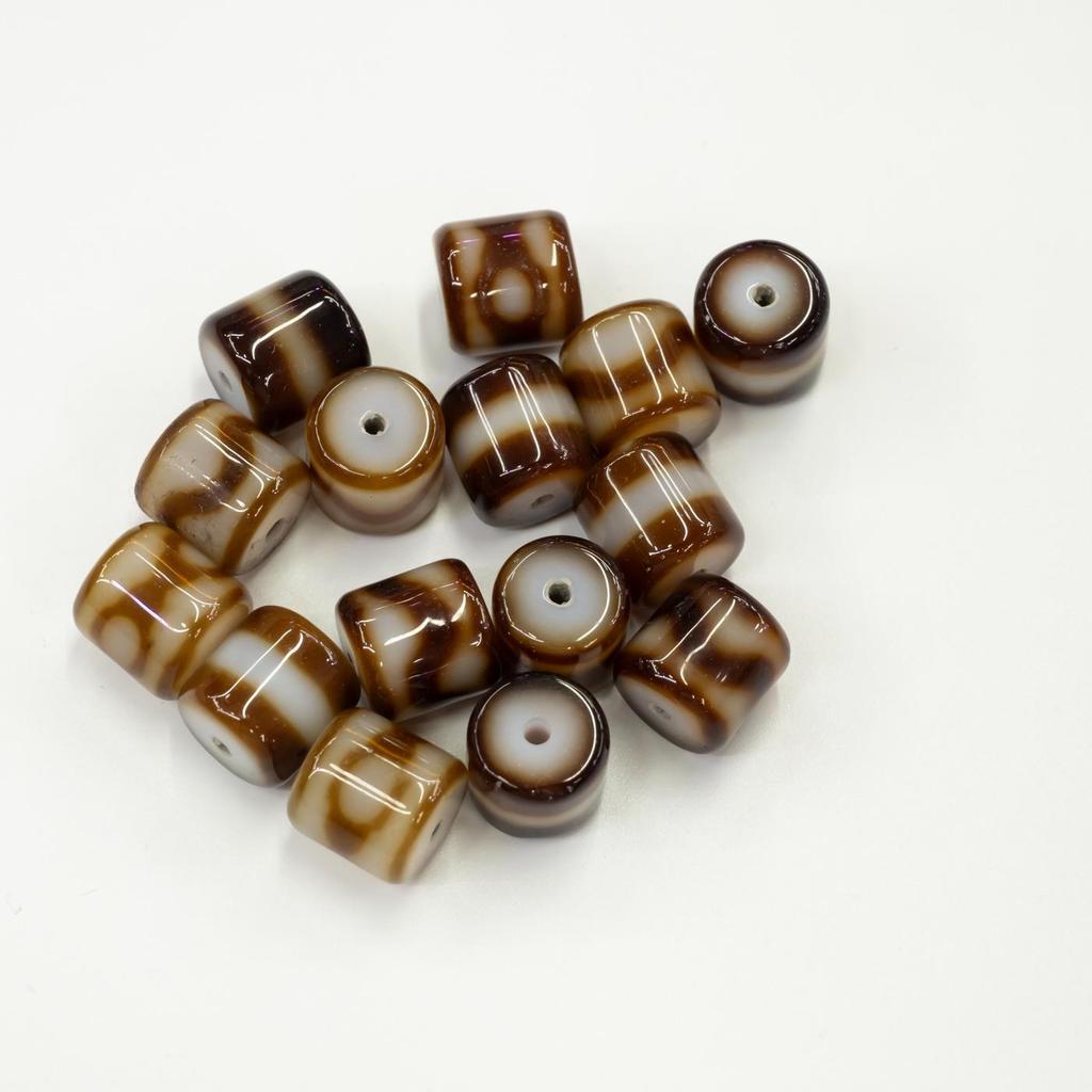 Taiwan Multi-Totem Yellow Dzi Beads: Three-Eyed Agate for DIY Bracelets & Necklaces