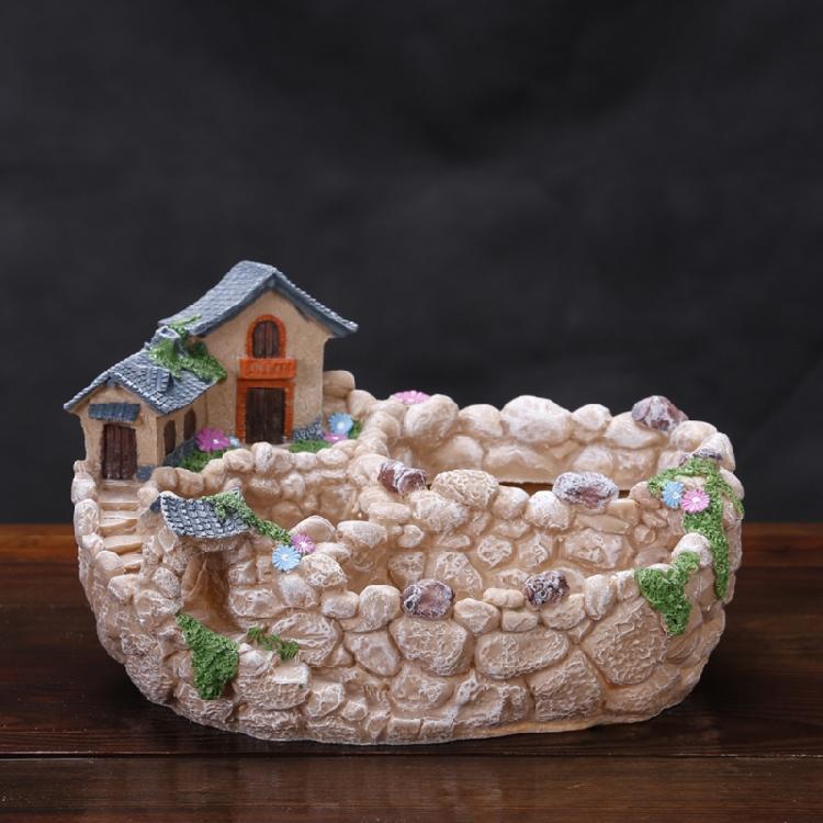 Garden Miniature Sweet House Cottage Flowerpot DIY Bonsai Pots for Succulents Plant Indoor Outdoor Tabletop Decoration
