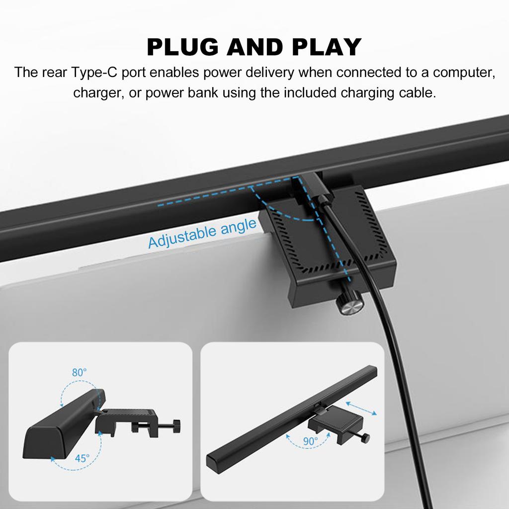 LED Monitor Light Bar USB Powered Computer Monitor Lamp Screen Light Bar for Desk/Office/Home/Game
