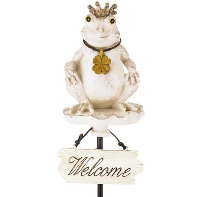 Jardín Kishima Antiguo Uno Elegante Rana Natural Accesorios de Jardinería Azada, KH-61225, Blanco, Tamaño, Diseño, Objeto,