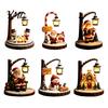 Christmas Decorative Lights Santa Claus Reading Lantern, Snowman Elk LED Night Light with Warm Modern Home Decor for Patio Glow, USB Resin Tabletop
