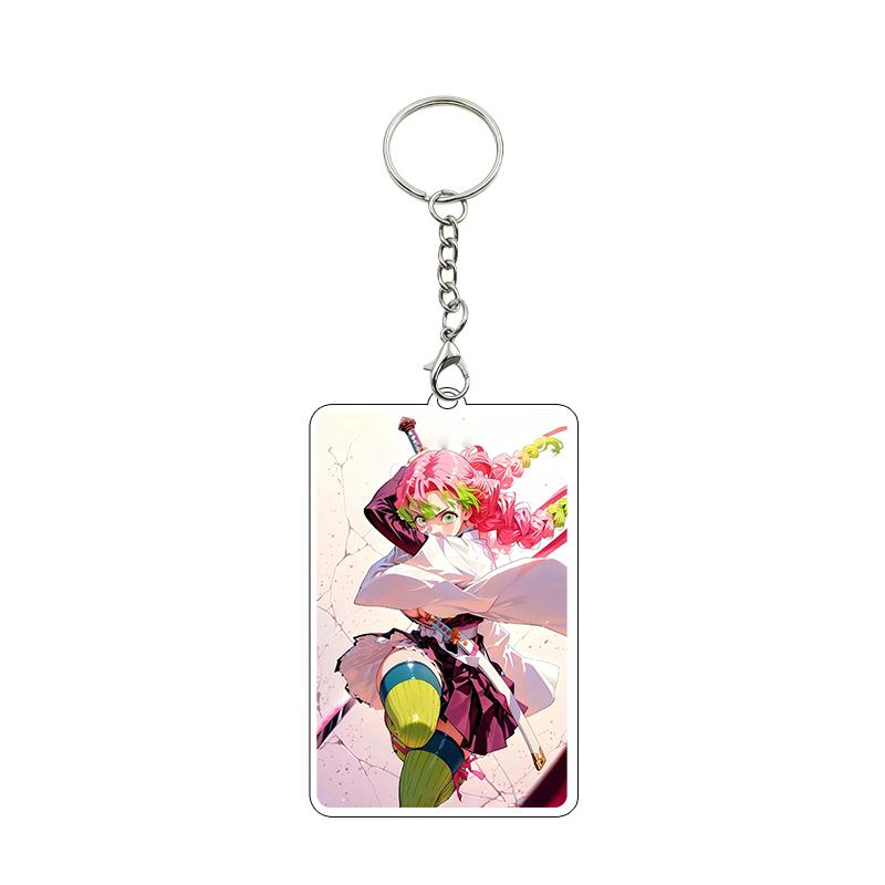 Fashion Anime Acrylic Keychain Accessories Tomioka Giyuu Kanroji Mitsuri Nezuko Cartoon Car Charm Pendant Gifts Toys Wholesale