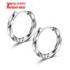 Möbius Men's Korean Style Stainless Steel Hoop Earrings