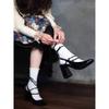 Women Ankle Belt Buckle Chunky Slingback Shoes Female Women Fashion Square Toe Sandals Women Pumps