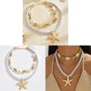 Natural Elements Summer Alloy Shell Starfish Pendant Necklace For Women