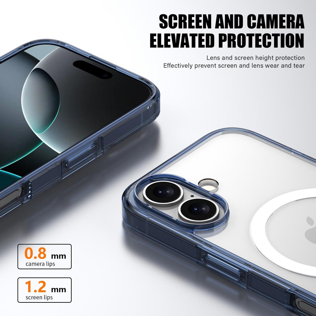 For iPhone 17 Case Compatible with MagSafe TPU+PC Clear Phone Back Cover