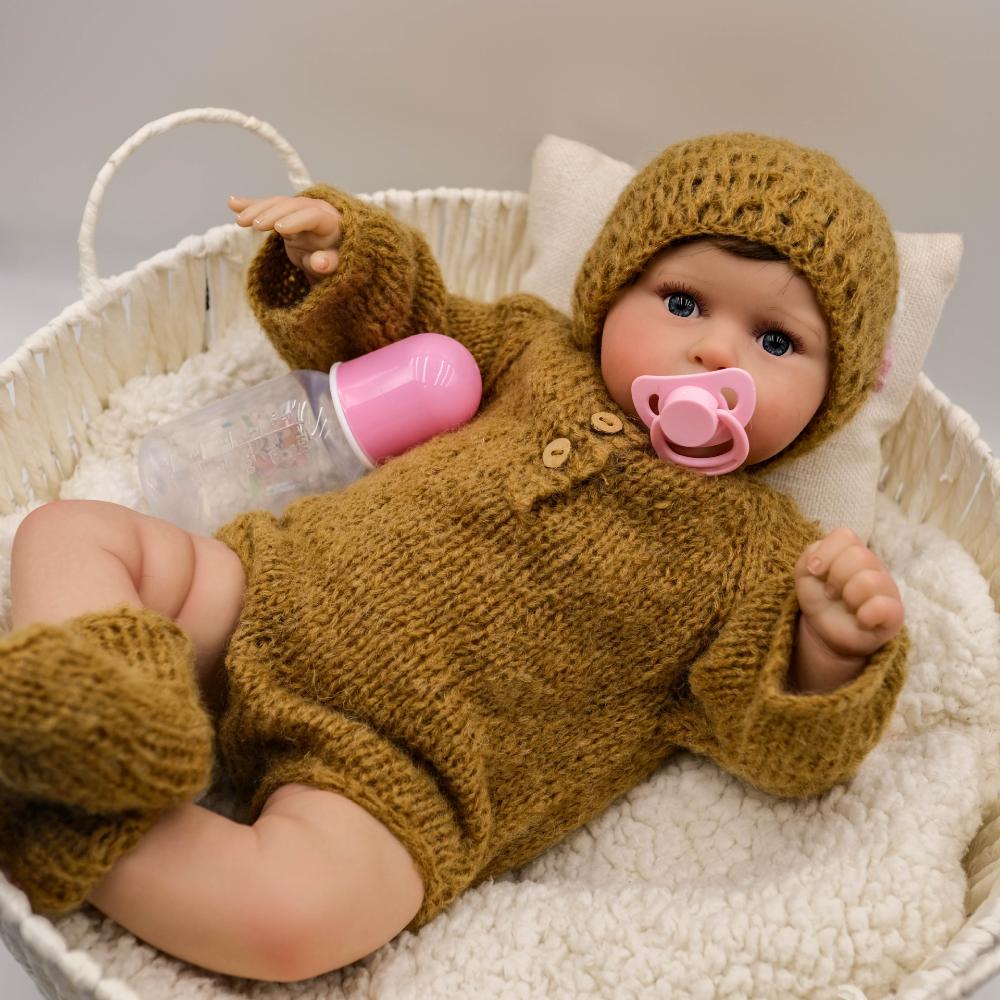 Realistic 20 Inch Ward Reborn Baby Dolls Soft Cloth Body Simulation Doll Handmade 3D Painted Skin Veins Visible Newborn Doll Kids Bedtime Playmate Toy