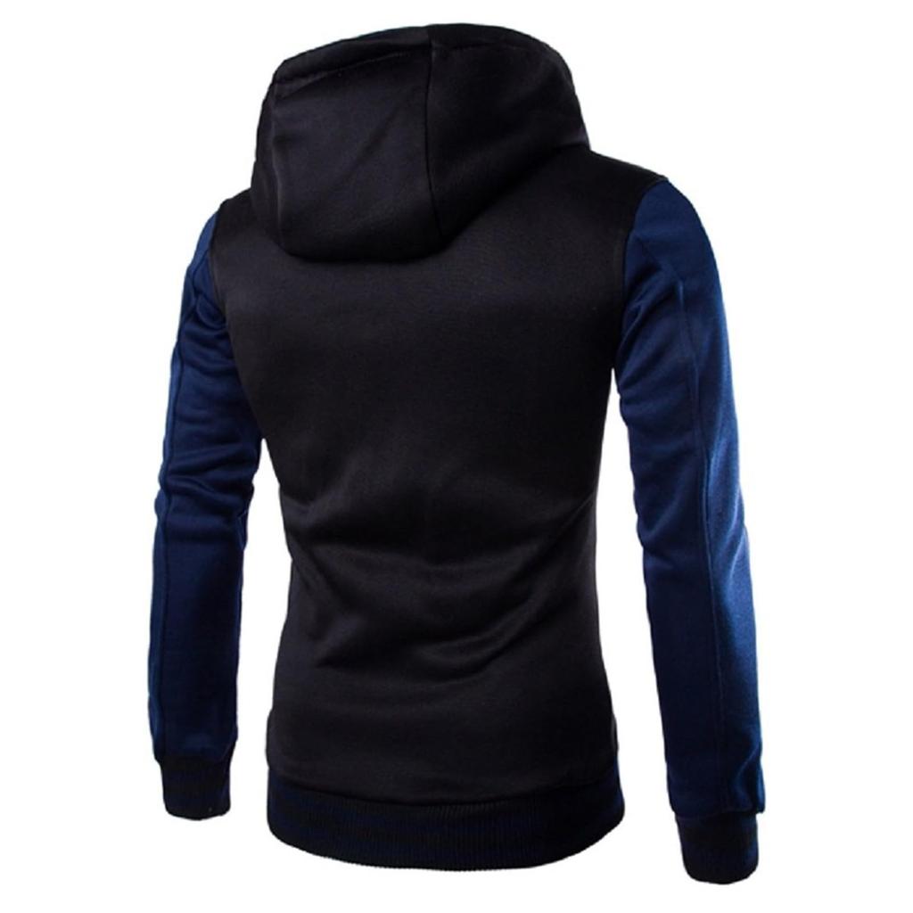 Men's Slim Fit Baseball Jacket Casual Sports Hooded Lined Button Pullover Sweatshirt With Pocket