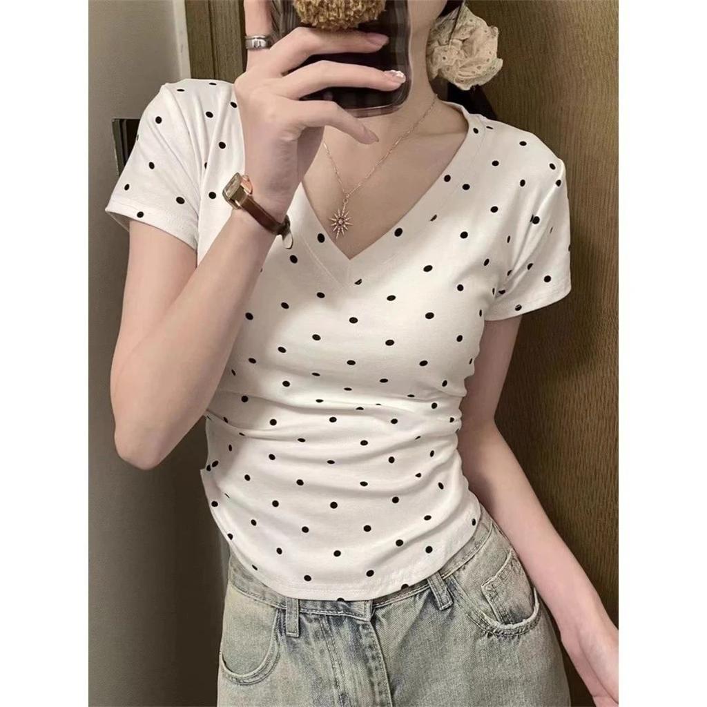 T-shirt for Women In Summer New Sexy Pure and Pure Style Shoulder Slim Body Exposing Collarbone To Make Their Top Look Slim and Slim Top