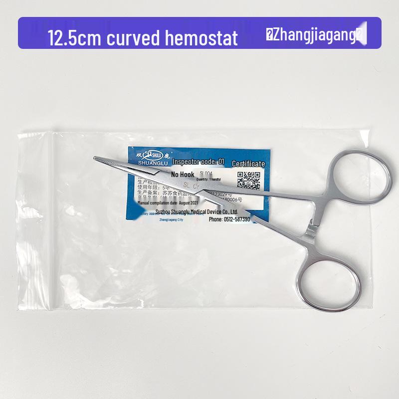 Stainless Steel Hemostatic Forceps - Pet Pliers, Needle Holder, Cupping Clip, Surgical Vascular Tool (Straight & Curved Tips)