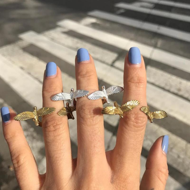 And Creative Two Bird Style Open Ring, Women'S Retro And Trendy Holiday Party Accessories, Jewelry Gifts