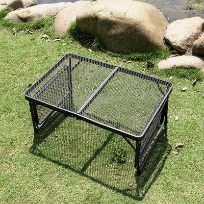 Camping Folding Table Outdoor Picnic Table Foldable Beach Table Mesh Top Grill Table Portable Table
